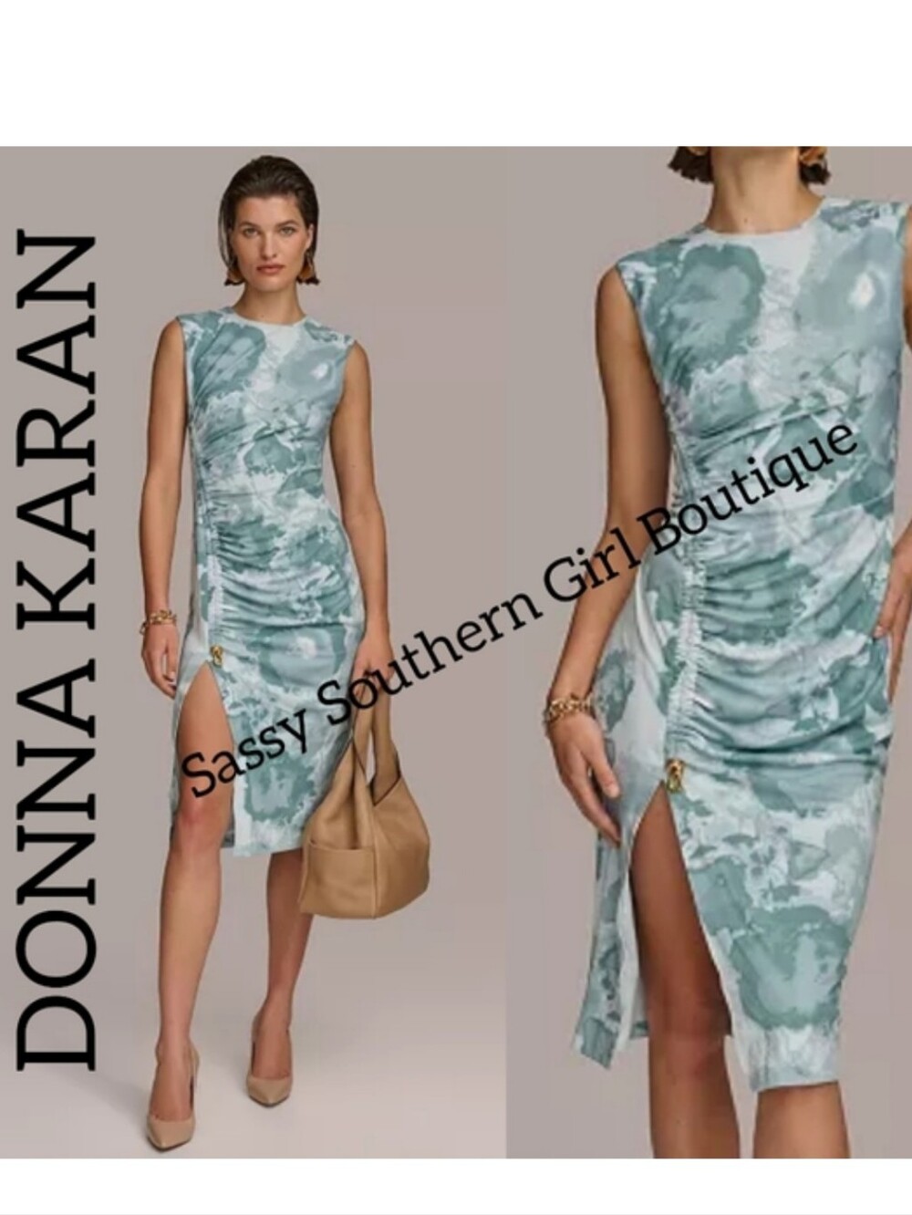 ⭐🆕 Donna Karan Black Label Side Ruced Midi Dress